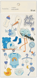 Baby Boy - Stork, 3D scrapbook stickers 4x7" (Recollections)