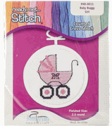 Mini Cross Stitch Kit & Frame, Baby Buggy Girl (Janlynn)