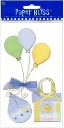 Birthday & Party - Baby Party - Boy, 3D scrapbook stickers (Paper Bliss)