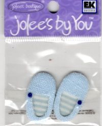 Baby Shoes, Blue, scrapbook embellishment (Jolee's by You)
