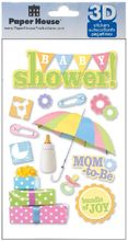 Baby Shower, 3-D scrapbook stickers, 7x4" (Paper House) 