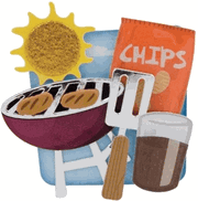 Lil' Stacks, Backyard BBQ, 3-D, scrapbook stickers (Karen Foster)