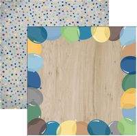 Balloon Border & Small Confetti, double sided birthday scrapbook paper (Stamping Station)