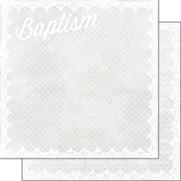 Baptism lace, religious, double-sided scrapbook paper (Stamping Station)