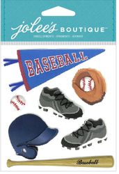 Baseball, sports 3D scrapbook stickers (Jolee's Boutique)