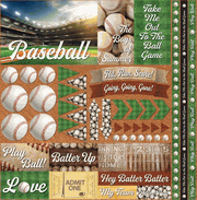 Baseball 2 Collection, 12" x 12" scrapbook stickers (Reminisce)