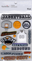 Basketball - All Star, 3D scrapbook stickers 4x6" (Recollections)<br><font color=red>40% off</font>