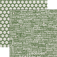 Softball, Batter Up, double-sided, scrapbook paper (Reminisce)<br><font color=red>50% off</font>