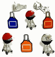 BBQ: Aprons & Grills, scrapbook brads, 12/pack (Eyelet Outlet)