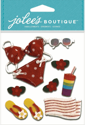 Beach Bikini, 3-D scrapbook stickers  beach (Jolee's Boutique) 