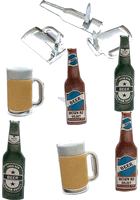Beer, scrapbook brads, 12/pk (Eyelet Outlet)
