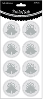 Bella! Wedding Foiled Seals, SILVER BELLS, 20/Pkg (Ruby Rock-It)<br><font color=red>50% off</font>