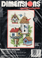 Birdhouse Welcome, cross stitch kit, 5" x 7" (Dimensions)