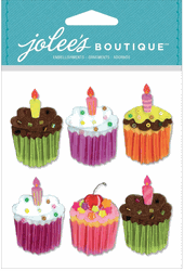 Birthday, 3-D scrapbook stickers (Jolee's Boutique)<br>(6_items)