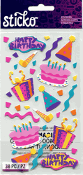Birthday, scrapbook stickers (Sticko)<br>(18_choices)
