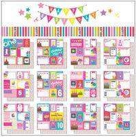Birthday Girl, 1st thru 12th, double-sided Journal Pack Paper - Scrapbook Customs #37526