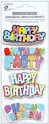 Birthday Party, 3D Scrapbook stickers, 4/pk (Little Birdie)<br><font color=red>25% off</font>