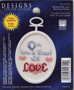 Mini Cross Stitch Kit & Frame, Blessed with Love (Janlynn)