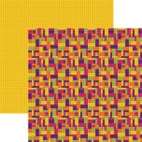 Block Party Collection, Paper #7, Yellow & Multi, lego like, double sided scrapbook paper (Reminisce)<br><font color=red>25% off</font>