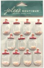 Baby Bottle Shaker Dome, Girl Repeats, 3D scrapbook stickers (Jolee's Boutique)