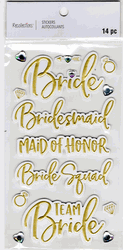 Bride, wedding, 3D scrapbook stickers 4x7" (Recollections)  