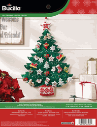 Bucilla: Advent Calendar, Nordic Tree, Christmas felt applique kit