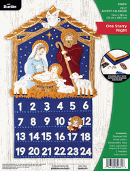 Bucilla: Advent Calendar, One Starry Night, Christmas felt applique kit