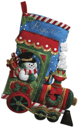 Bucilla: Candy Express, felt applique Christmas stocking kit