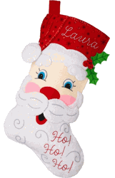 Bucilla: Cheerful Santa, felt applique Christmas stocking kit