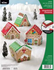 Bucilla: Gingerbread Christmas, 3D Houses, felt applique Christmas kit<br><font color=red>New for 2025</font>