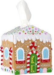 Bucilla: Gingerbread Cottage, Tissue Box Cover, Christmas felt applique kit<br><font color=red>New for 2025</font>