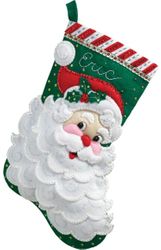 Bucilla: Jolly Saint Nick, Christmas stocking felt applique kit<br><font color=red>New for 2026</font>