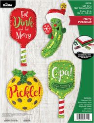 Bucilla: Ornaments, Merry Pickleball, felt applique Christmas ornament kit<br><font color=red>New for 2026</font>