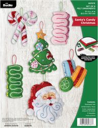 Bucilla: Ornaments, Santa's Christmas Candy, felt applique Christmas ornament kit<br><font color=red>New for 2025</font>