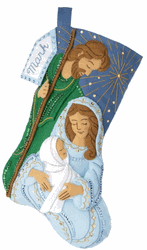 Bucilla: Peaceful Nativity, felt applique Christmas stocking kit