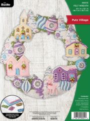 Bucilla: Putz Village Wreath, felt applique kit<br><font color=red>New for 2026</font>