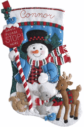 Bucilla: Santa Stop Here, felt applique Christmas stocking kit