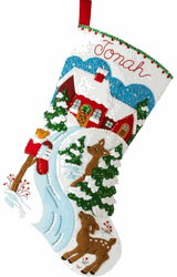 Bucilla: Winter Days felt applique Christmas stocking kit