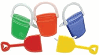 Buckets & Shovels, scrapbook brads, 12/pack (Eyelet Outlet)