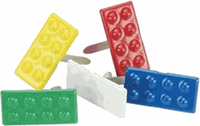 Building Block (Lego-like), scrapbook brads (Eyelet Outlet)