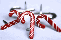 Candy Canes, Christmas, scrapbook brads, 12/pack (Eyelet Outlet)