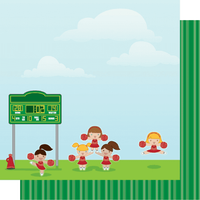 Cheerleading, on the football field, double-sided cardstock, scrapbook (Best Creation)