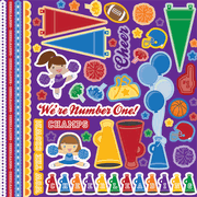 Cheerleading, Team Spirit, Element, glitter cardstock stickers 12"x12" (Best Creations)