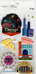 Chicago -Windy City, 3D scrapbook stickers 4x7" (Recollections)<br><font color=red>40% off</font>