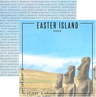 Chile, Easter Island, double-sided Coordinates scrapbook paper (Scrapbook Customs)
