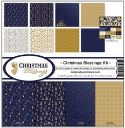 Christmas Blessings Kit, 8 papers & 1 sticker pack, scrapbook (Reminisce)