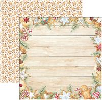 Christmas Watercolor #2,  double-sided scrapbook paper (Scrapbook Customs)