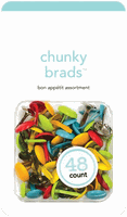 Chunky Brads 48/Pkg, Bon Appetite, Travel, scrapbook (Doodlebug)
