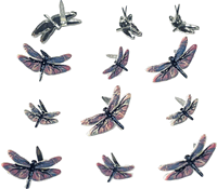 Dragonfly scrapbook brads, 12/pack (Eyelet Outlet) 