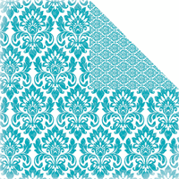 Color Theme: Damask, Aqua, double-sided scrapbook paper (Scrapbook Custom)